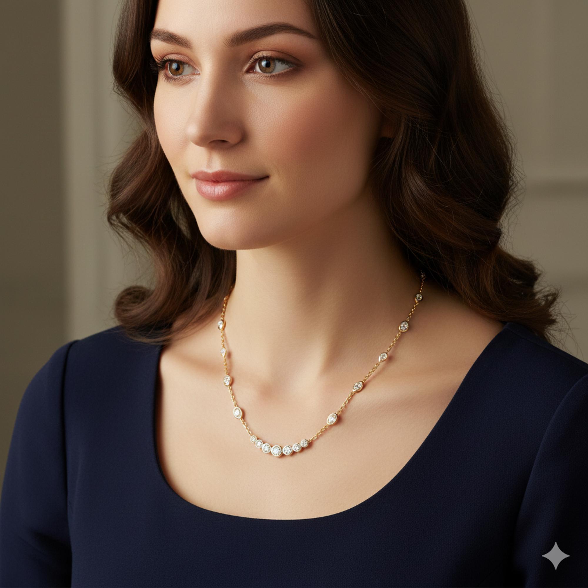 5th image of Rachel Koen 046229 Necklace with Diamonds, New condition