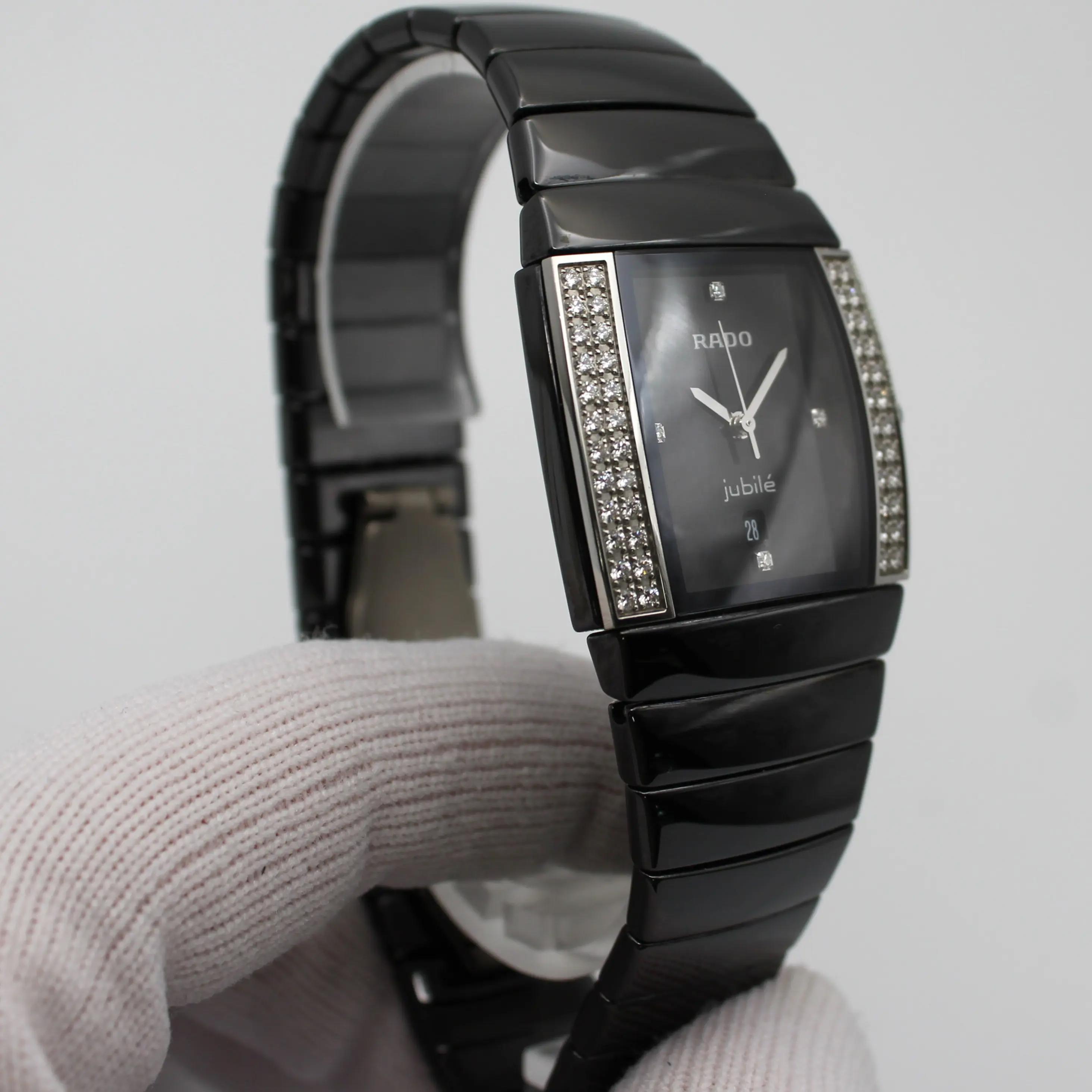 Rado Sintra Jubile Ceramic Diamond Black Dial Quartz Ladies Watch