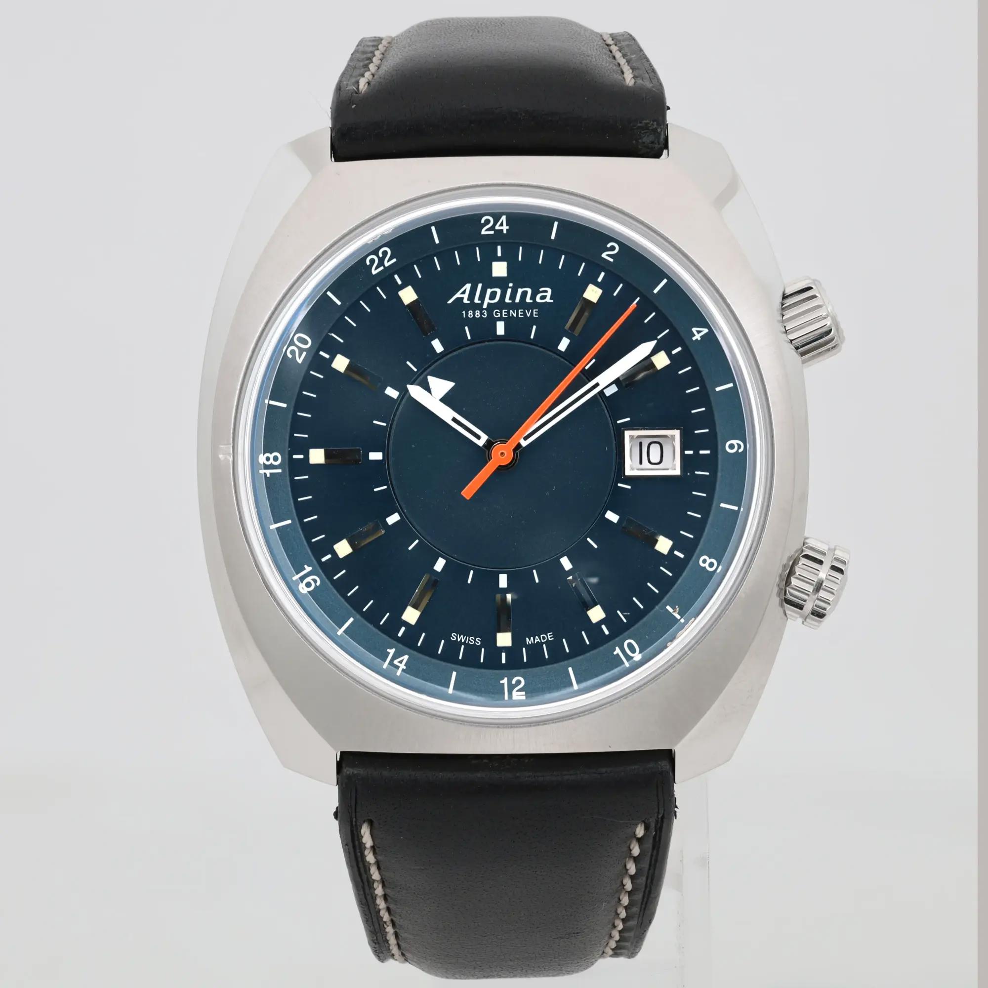 【特価】アドラー ALPINA MALLET GSS LIMITED100 Alpina Startimer Pilot Heritage Steel Blue Dial Automatic Men