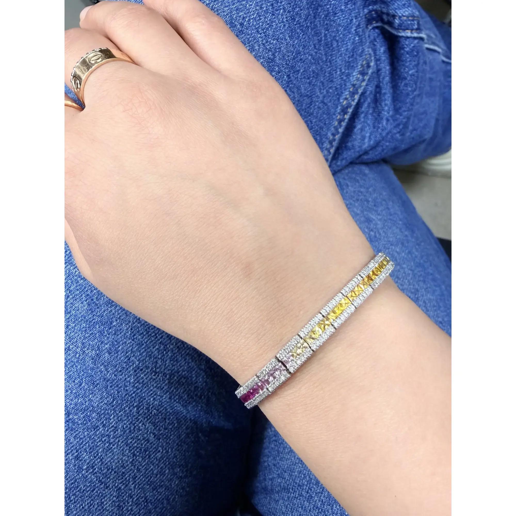 6th image of Rachel Koen 046601 Bracelet with Diamonds & Gemstones, Unworn condition