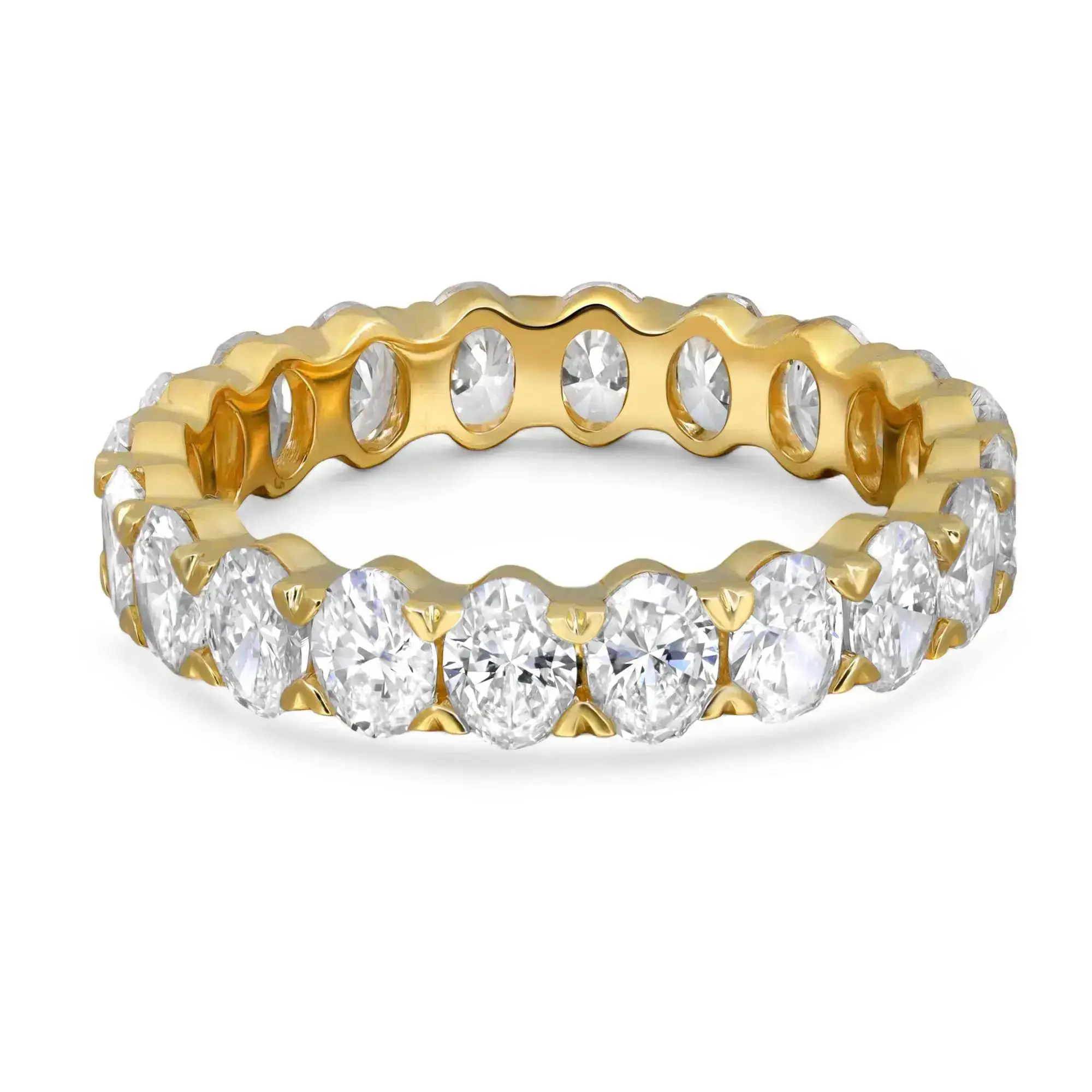 Rachel Koen Oval Lab Grown Diamond Eternity Band Ring 14K Yellow Gold 2.98Ctw