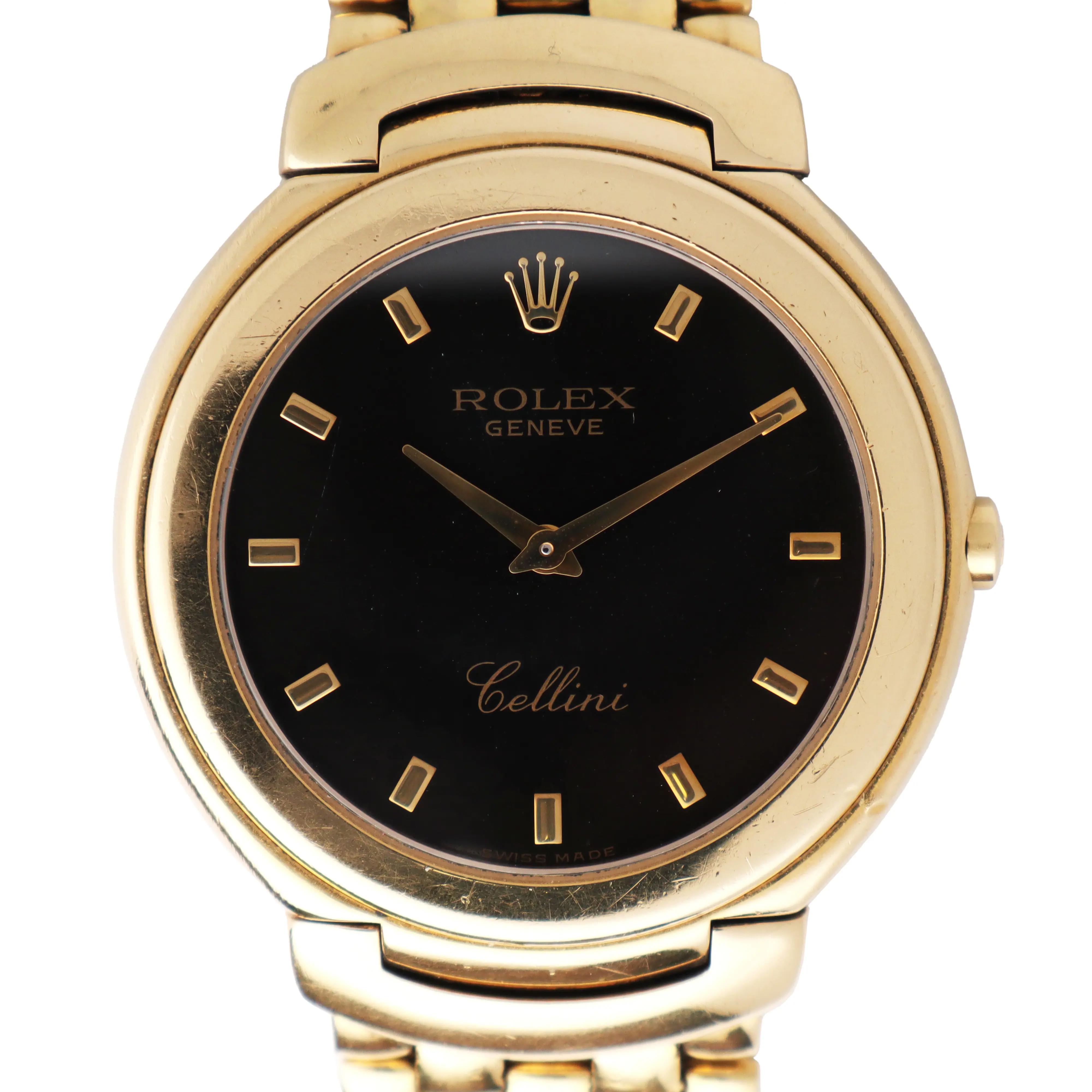 1990 Vintage Rolex 6623/8 Cellini 37mm Black Jubilee Dial 18K