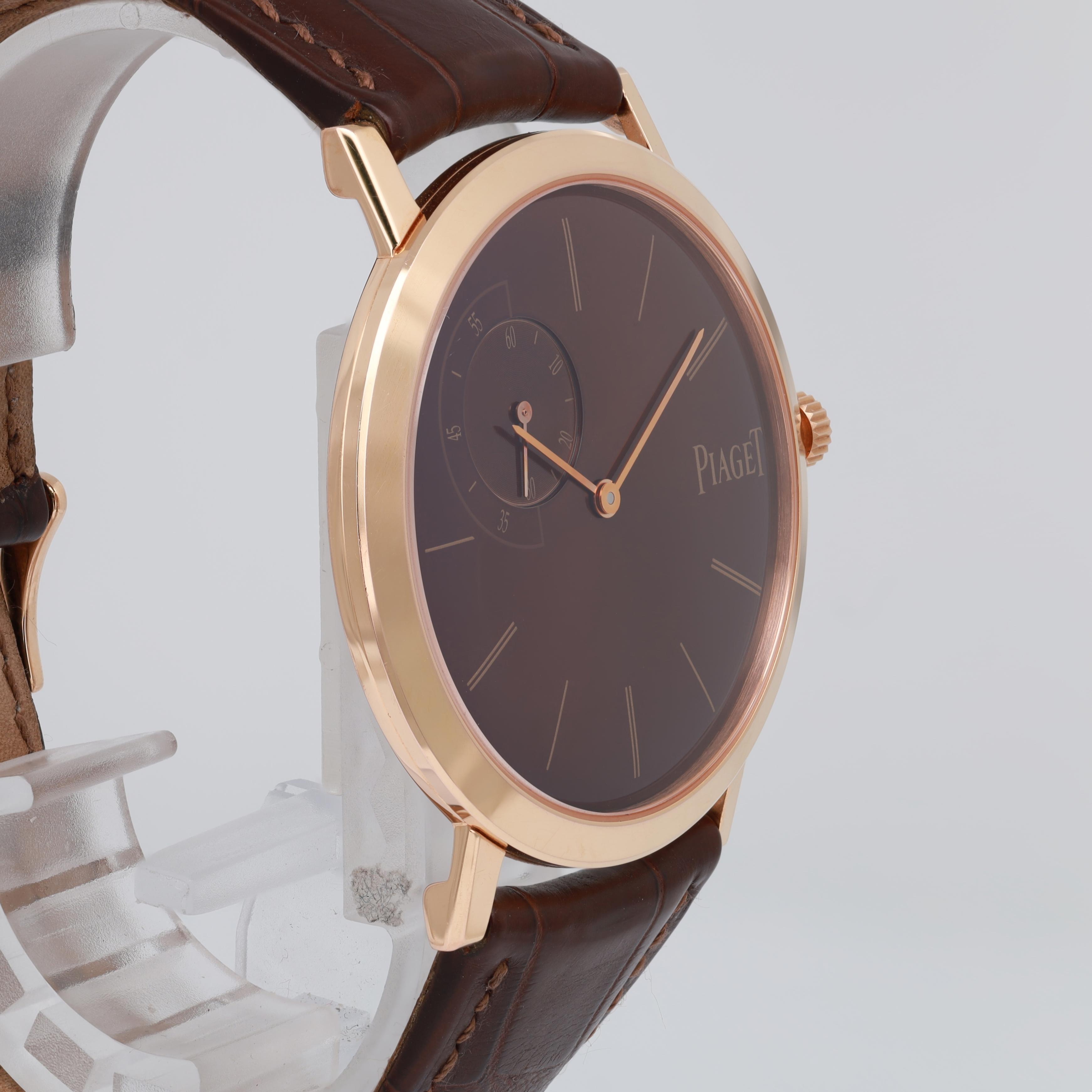 View Of Opposite Crown Facing Side Of Piaget G0A33113 Rose Gold Watch Pre Owned Condition