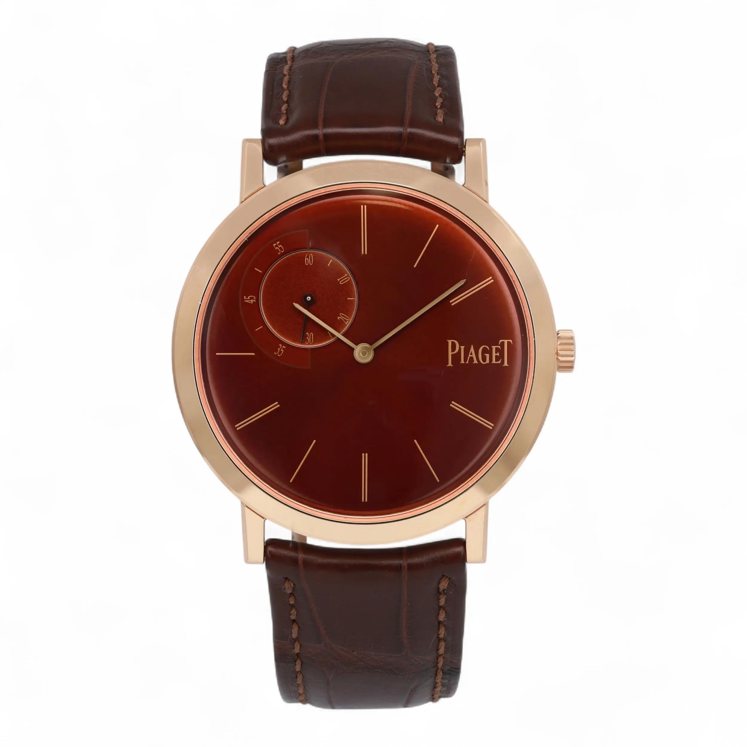 Front Full View Of Piaget G0A33113 Rose Gold Watch Pre Owned Condition Good