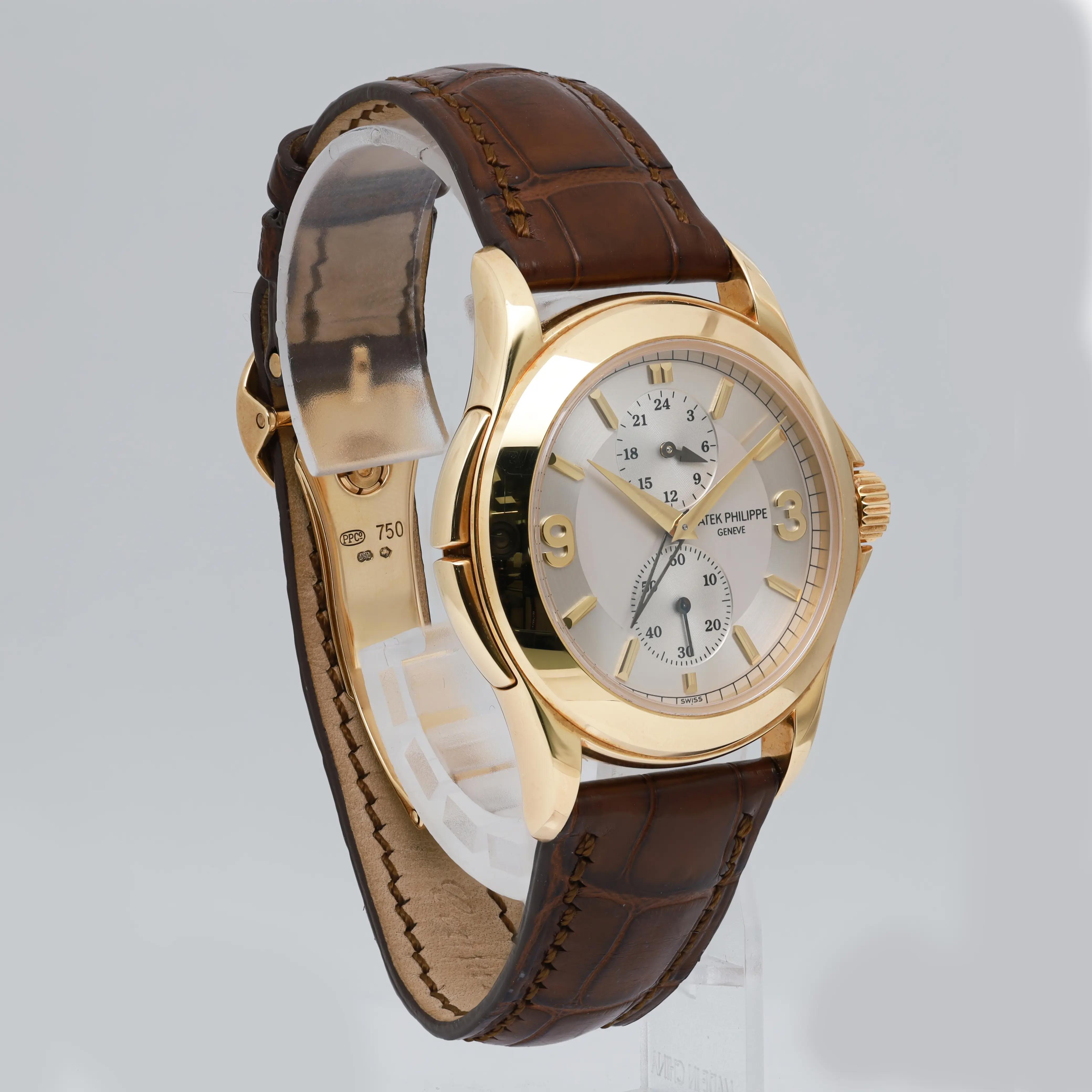 View Of Opposite Crown Facing Side Of Patek Philippe 5134J Yellow Gold Watch Pre Owned Condition