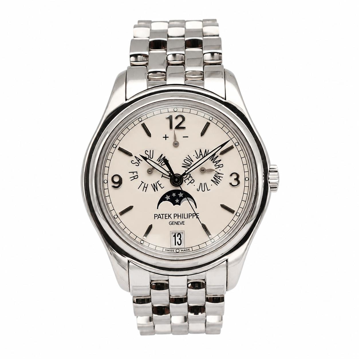 Front Full View Of Patek Philippe 5146/1G White Gold Watch Pre Owned Condition Good
