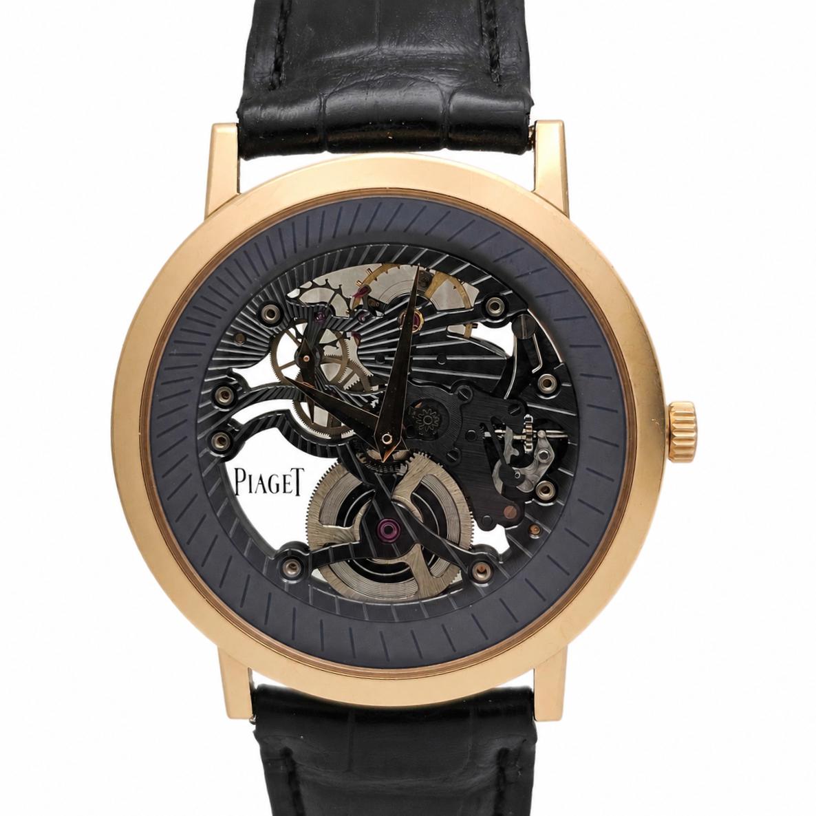 Up Close Front Facing Picture Of Piaget G0A34116 Rose Gold Watch Pre Owned Condition