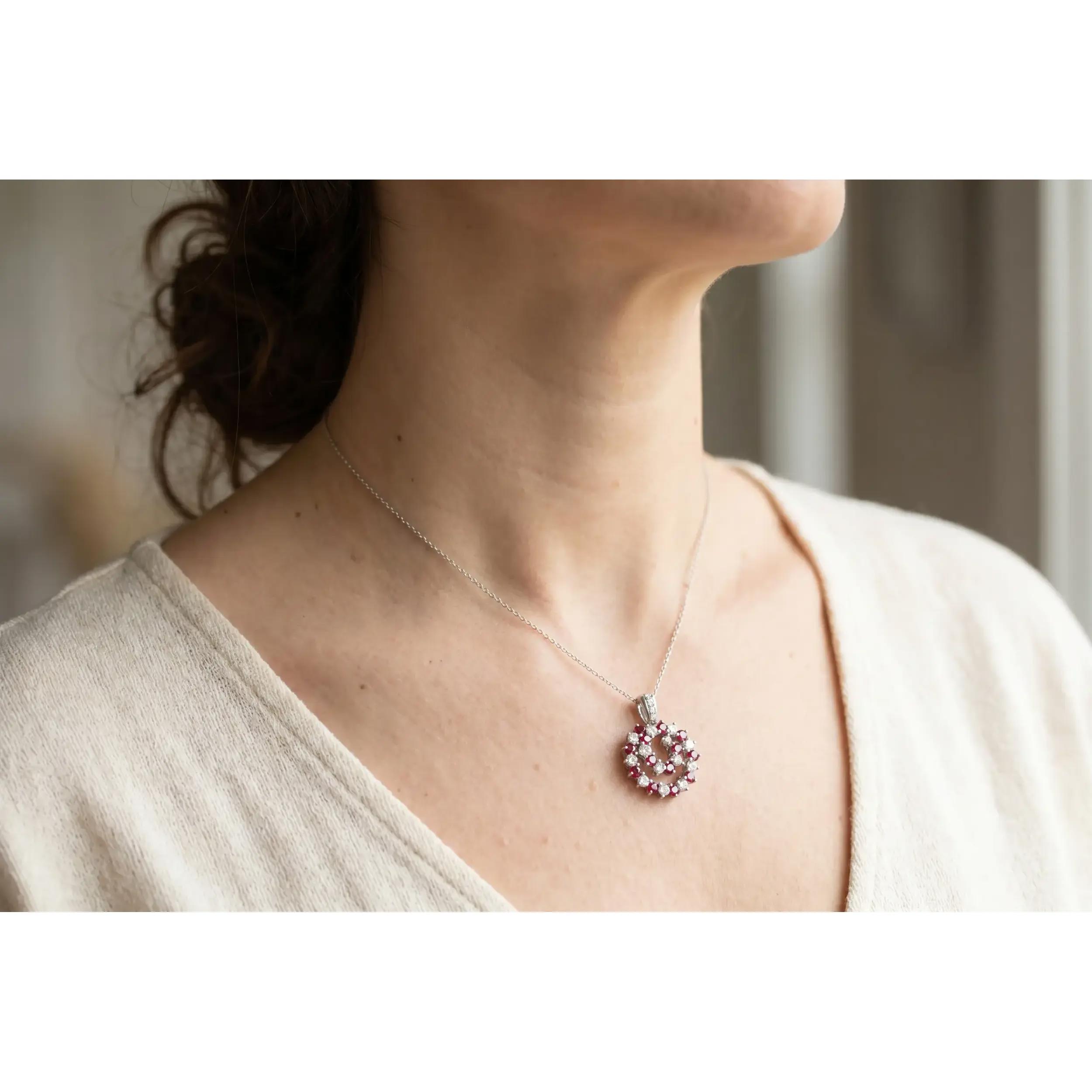 6th image of Rachel Koen 047011 Necklace with Diamonds & Gemstones, PreOwned condition