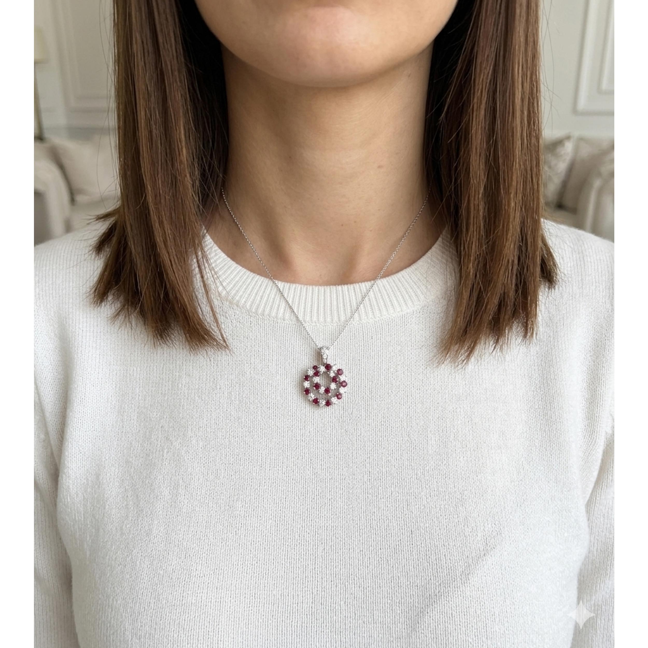 5th image of Rachel Koen 047011 Necklace with Diamonds & Gemstones, PreOwned condition